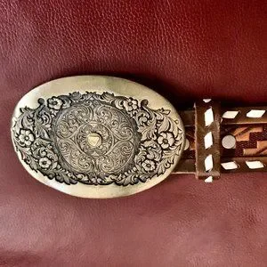 Western Belt, leather with brass buckle, 37\